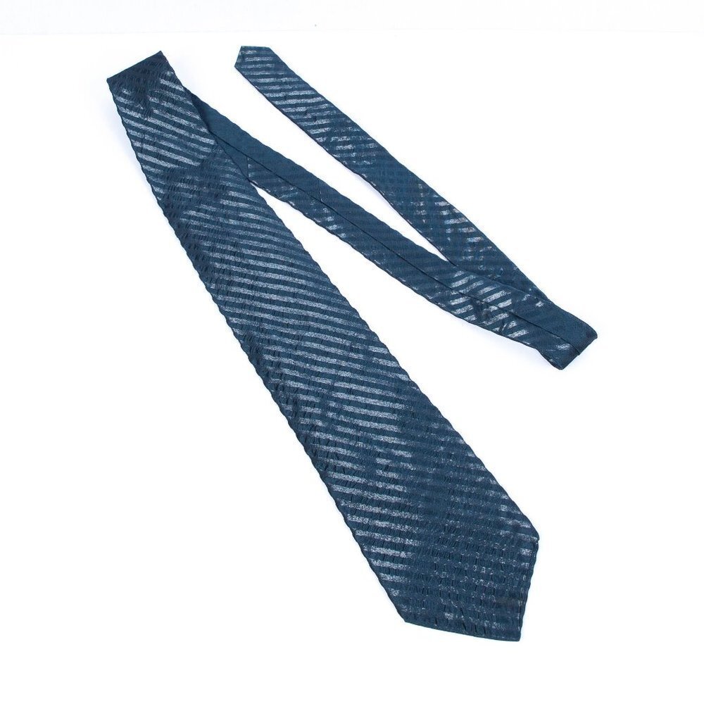 DKNY Striped‎ Turquoise Mens Neck Tie 100% Silk